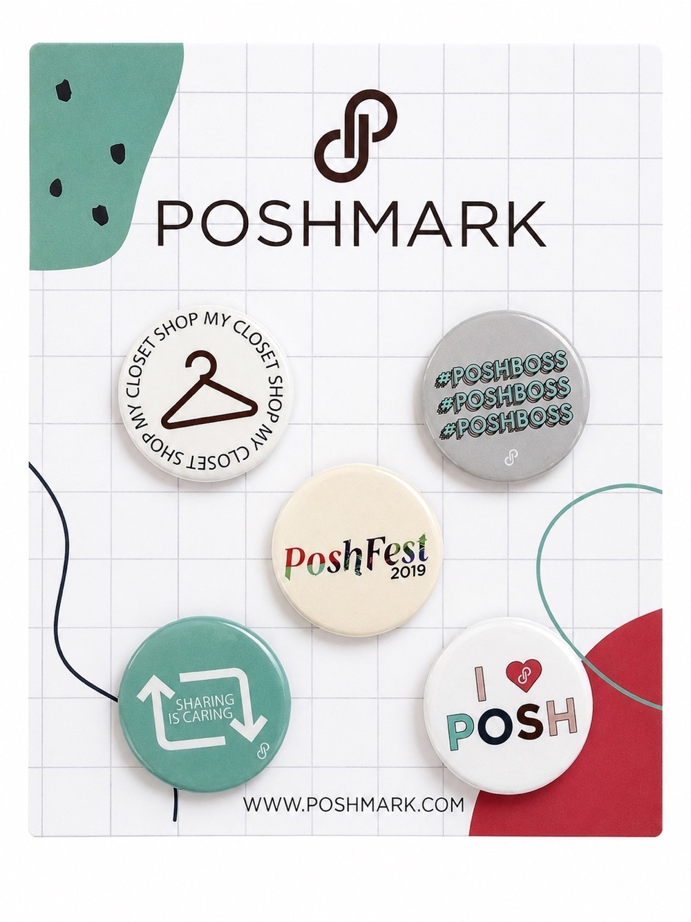 NIP Poshmark Promotional 2019 Poshfest Button Pins